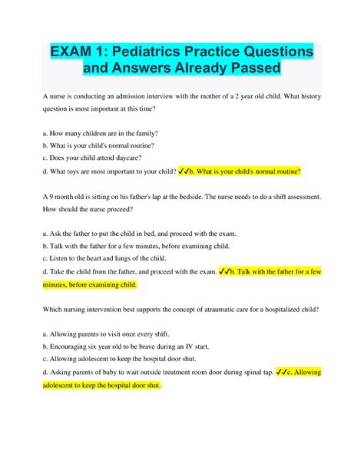 Pediatrics Board Exam Questions PDF – Complete Practice Test