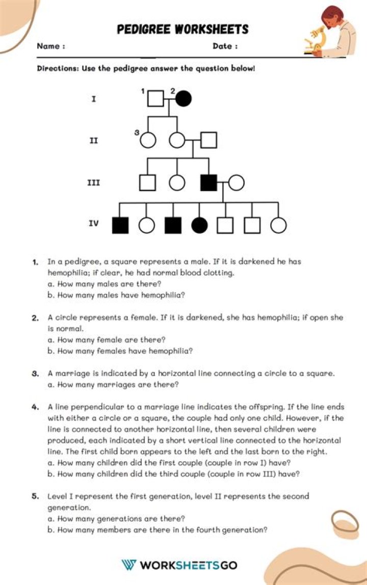 Pedigree Practice Worksheet Answers PDF – Free Study Guide