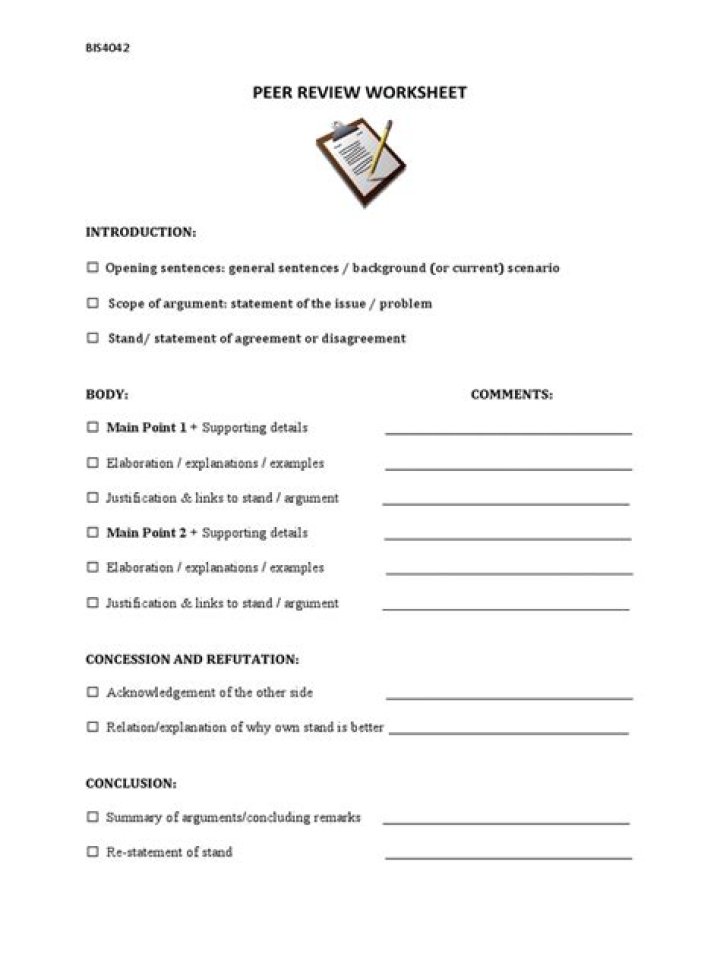 Peer Review Worksheet PDF for Easy Academic Feedback