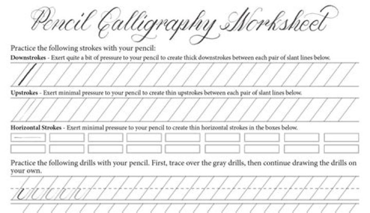Free Pencil Calligraphy Worksheets PDF – Perfect for Beginners
