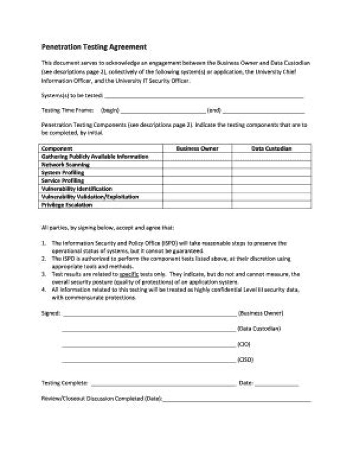 Penetration Testing Agreement PDF: Secure Legal Contract for Cybersecurity Audits
