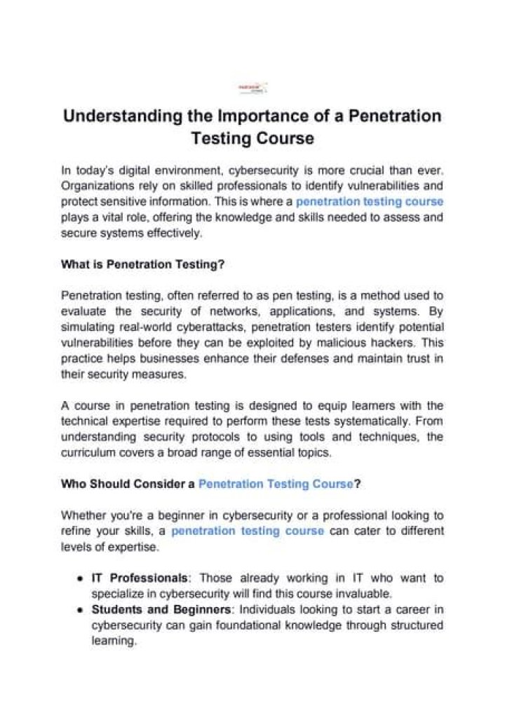 Learn Penetration Testing with Our Free PDF Course