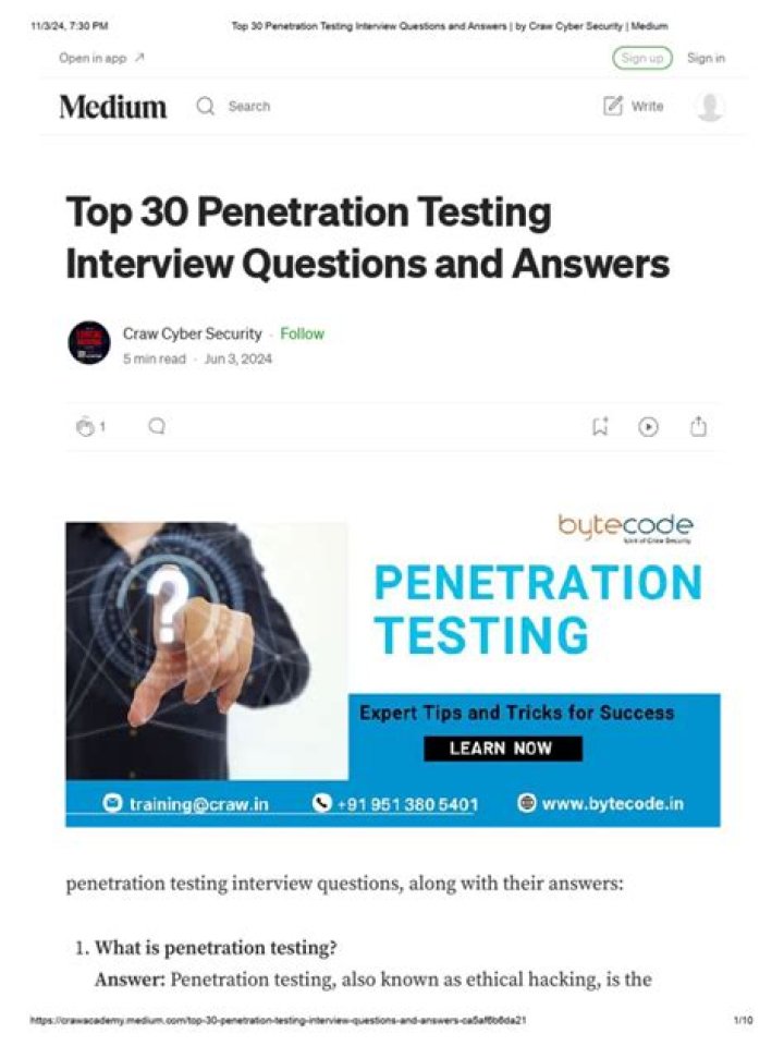 Top Penetration Testing Interview Questions PDF for Tech Talent