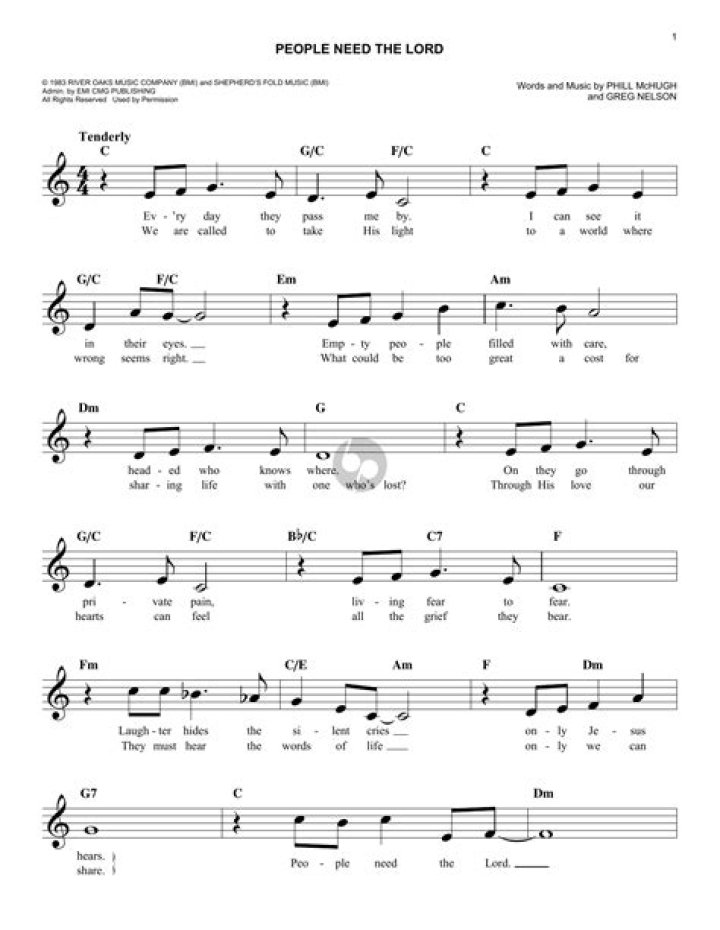 Free People Need the Lord Sheet Music PDF for Worship