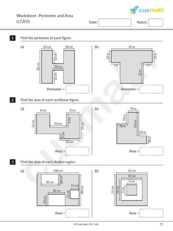 Perimeter and Area Class 7 Worksheets PDF – Perfect for Exam Prep