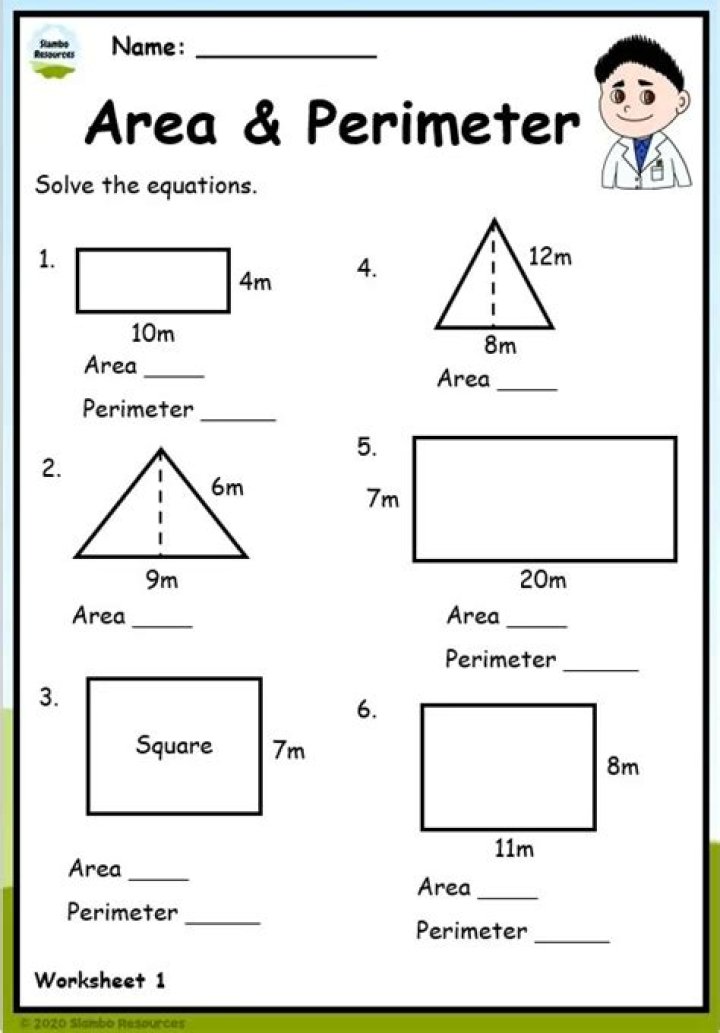 Perimeter Area & Volume Worksheets for Class 5 CBSE – Free PDF Download