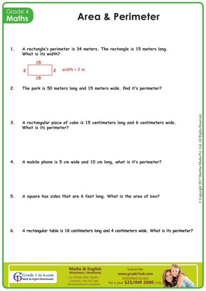 Perimeter Class 4 Worksheets PDF – Free Printable Math Practice