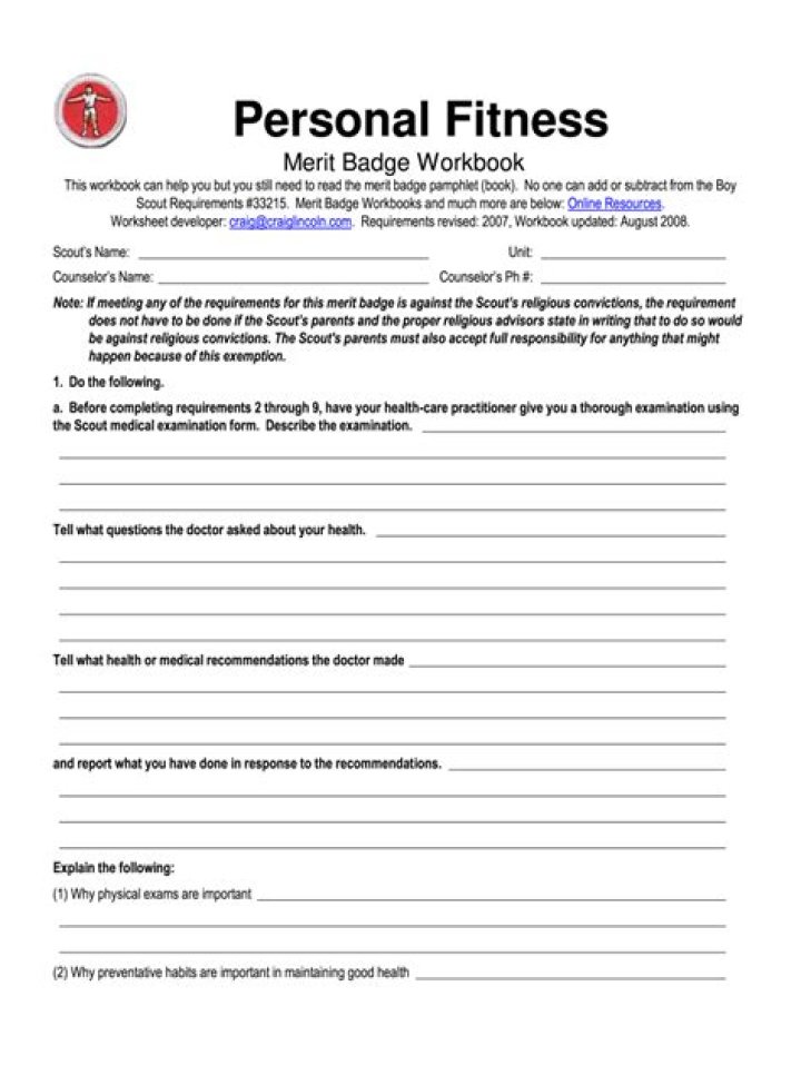 Personal Fitness Merit Badge Answers PDF: Complete Guide