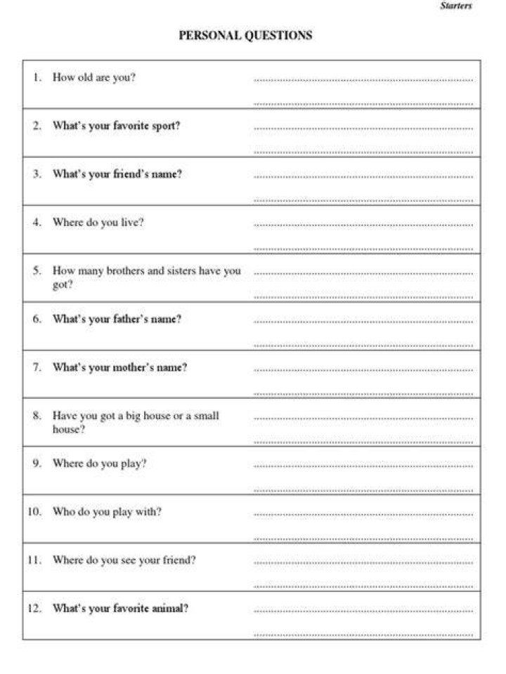 Download Personal Questions PDF Guide
