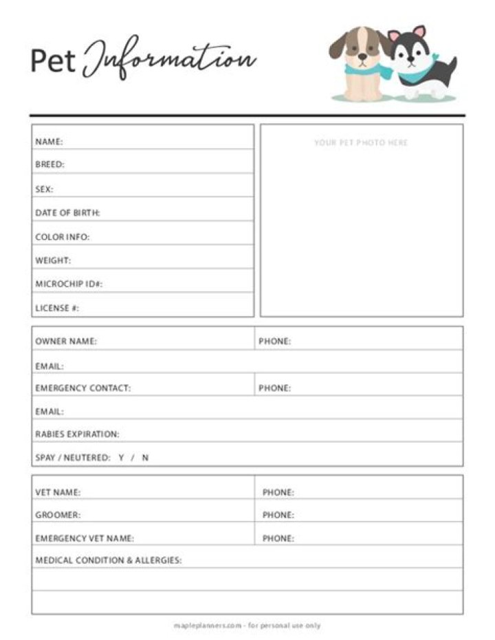 Download Free Pet Information Sheet PDF – Complete Guide for Pet Owners