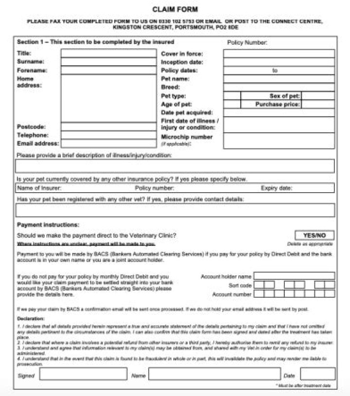 Download Pet Plan Claims Form PDF Instantly