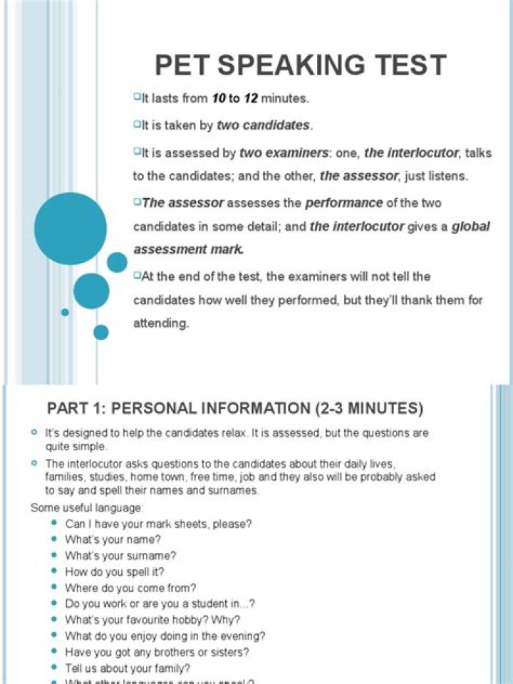 Pet Speaking Test Sample PDF – Practice Speaking with Your Pet