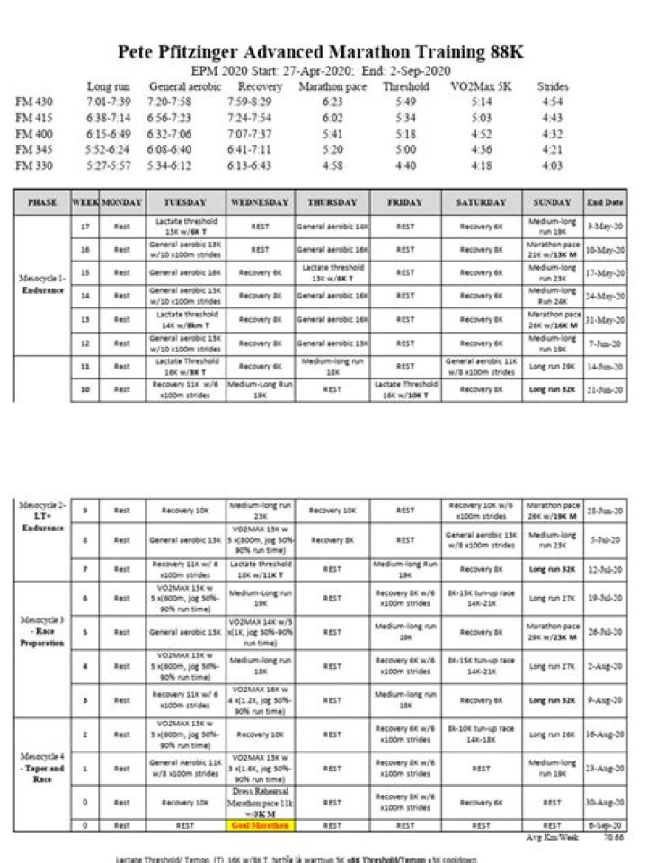 PFITZINGER Half Marathon Plan PDF: Training & Race Strategy