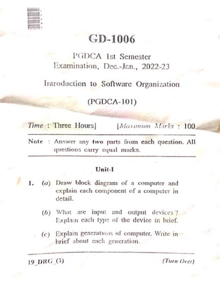PGDCA Question Paper 2018 PDF – Download Official Exam Solved Papers
