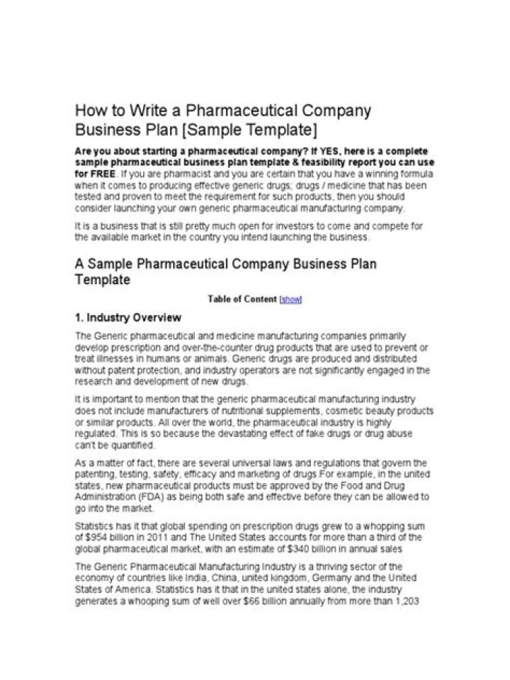 Pharmaceutical Business Plan PDF: Step-by-Step Guide