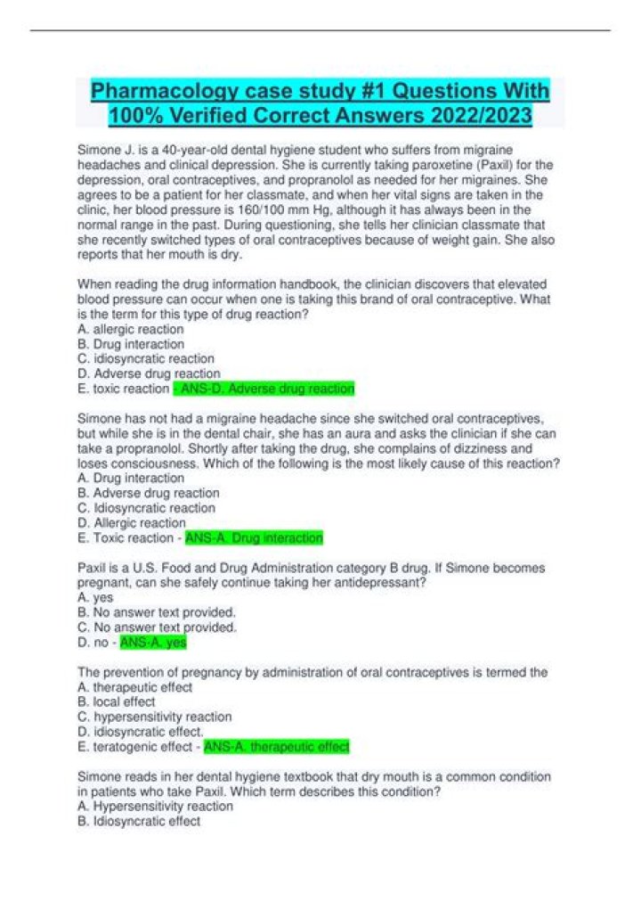 Pharmacology Case Study Questions and Answers PDF: Master Clinical Learning
