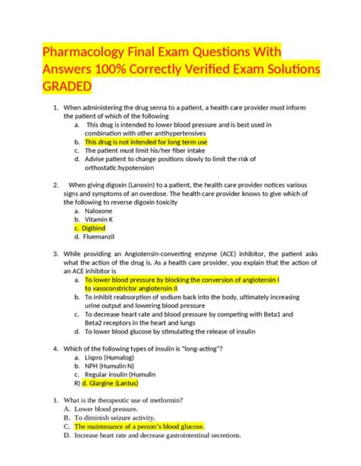 Pharmacology Final Exam Questions PDF: Master Your Exam