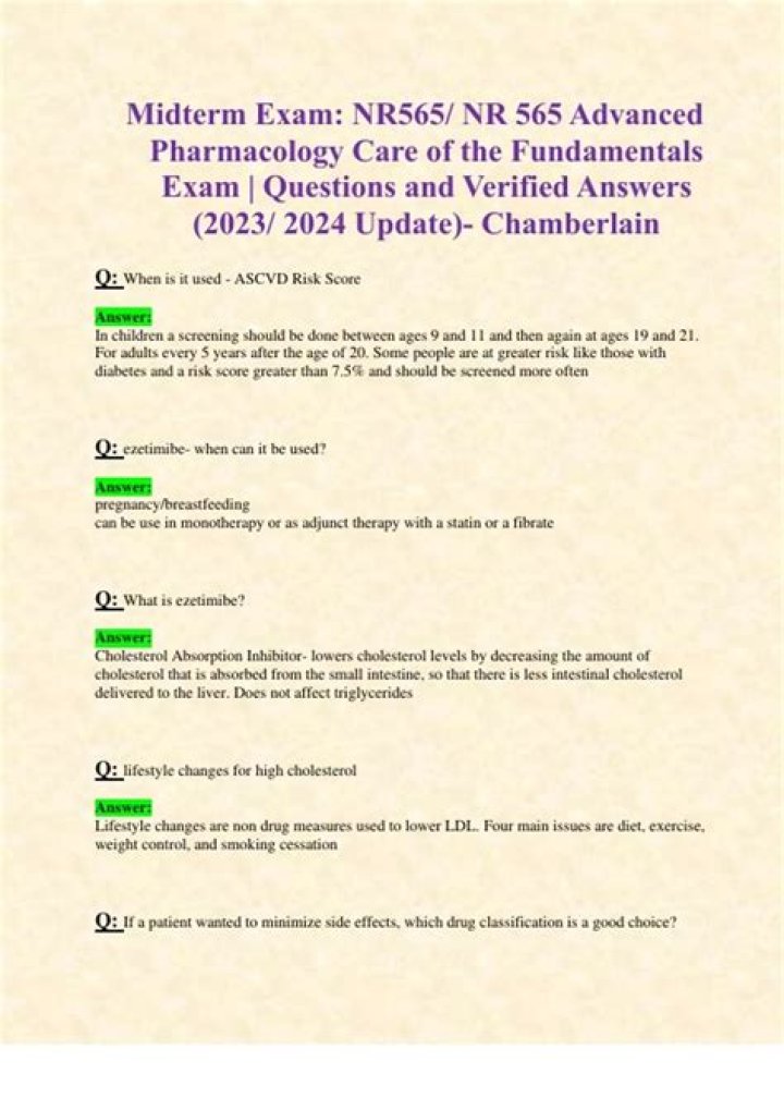 Pharmacology Midterm Exam Questions & Answers PDF