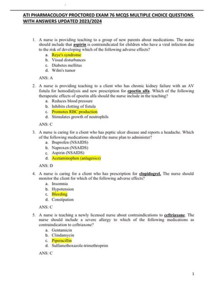Pharmacology MCQs with Answers PDF Free Download