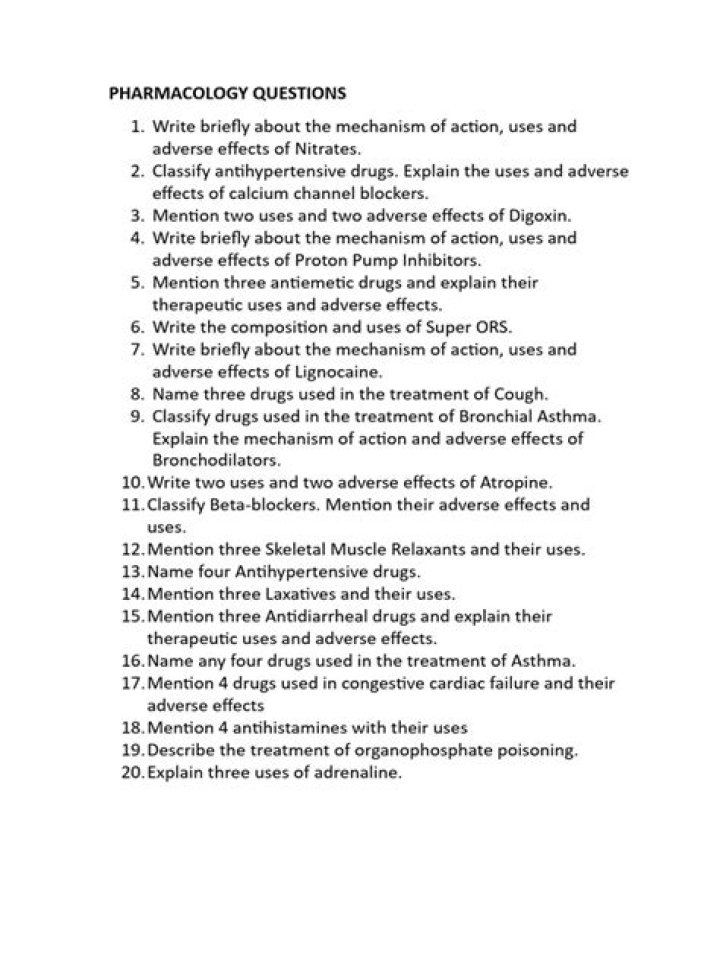 Pharmacology Questions PDF: Master Exam Prep with Practice Problems