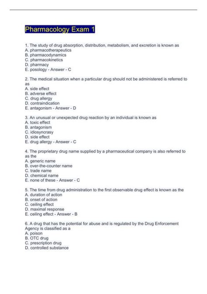 Pharmacology Questions with Answers PDF: Master Key Concepts