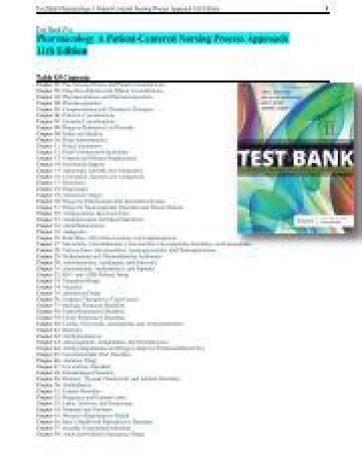 Pharmacology Test Bank PDF for Exam Prep & Study Success