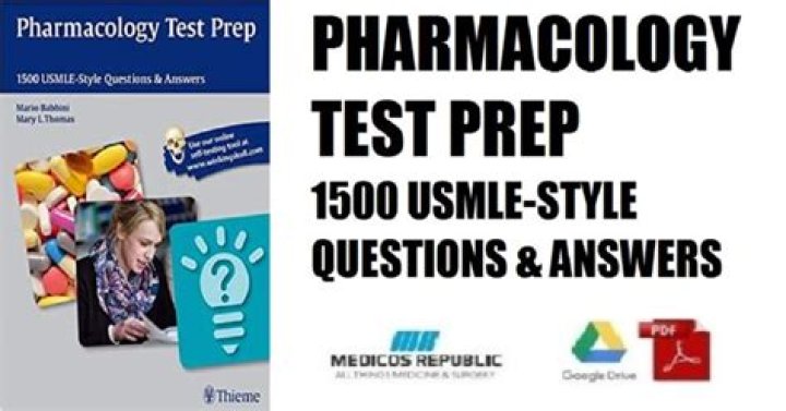 Pharmacology Test Prep 1500 USMLE Style Questions & Answers PDF