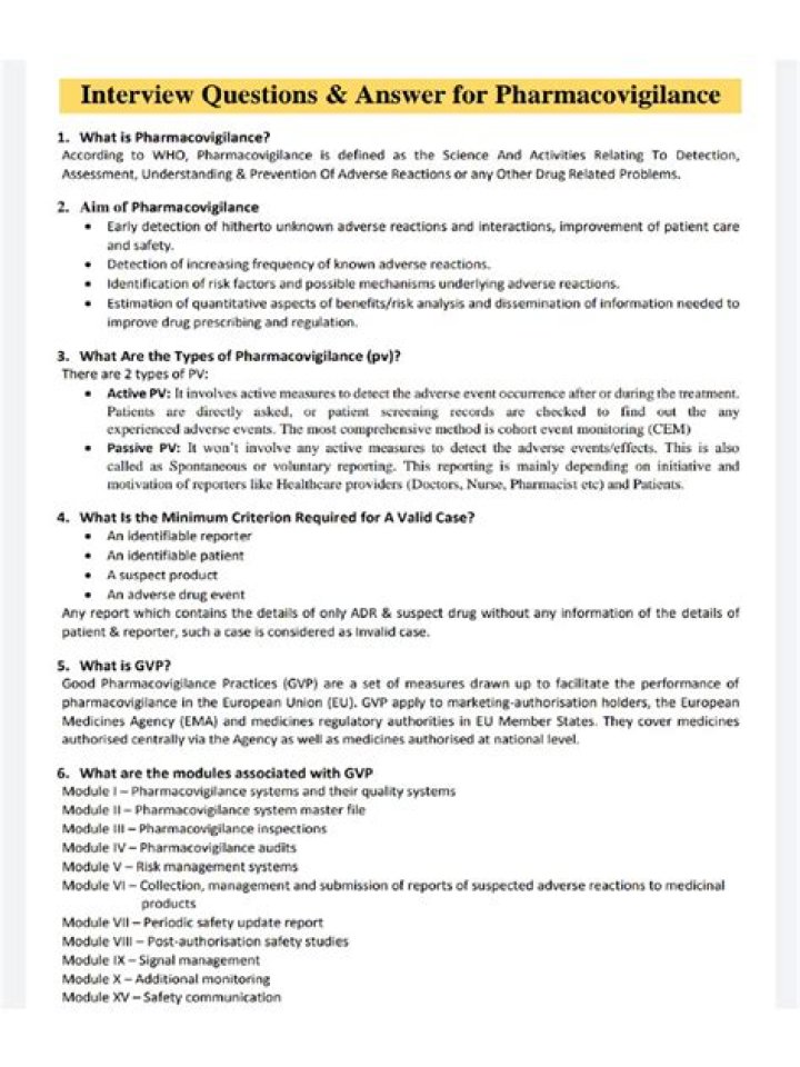 Pharmacovigilance Interview Questions PDF – Essential PDF Guide