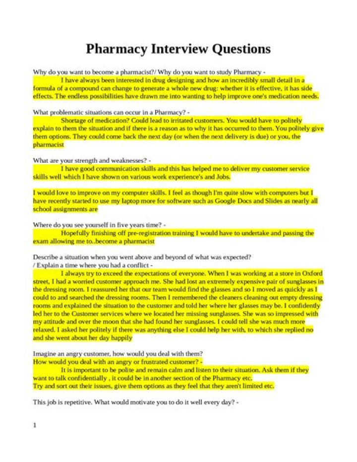 Pharmacy Interview Questions & Answers PDF for Freshers: Ace Your Job Interview