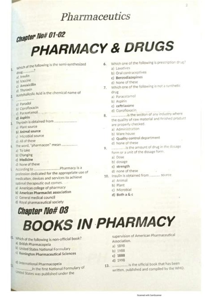Pharmacy MCQs with Answers PDF – Test Your Knowledge