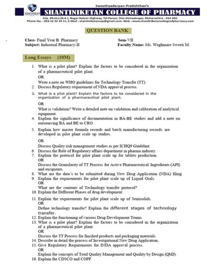 Pharmacy Question Bank PDF: Expert Study Guide & Practice Questions