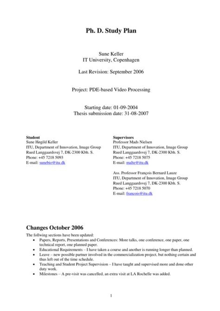 PhD Study Plan Sample PDF – Free Download & Template