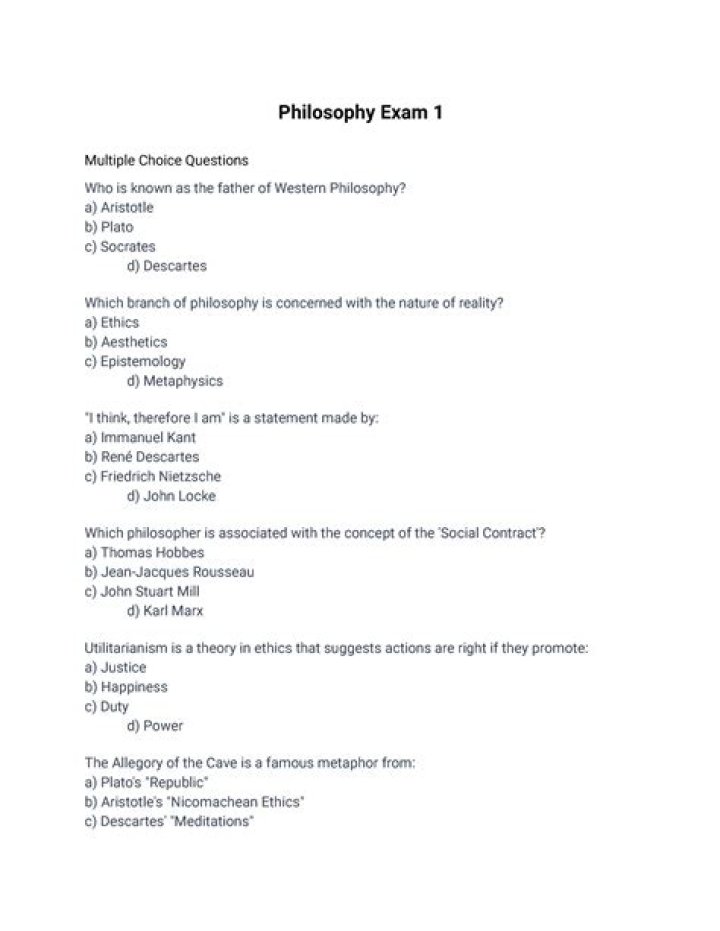 Philosophy Multiple Choice Questions and Answers PDF: Perfect Study Resource