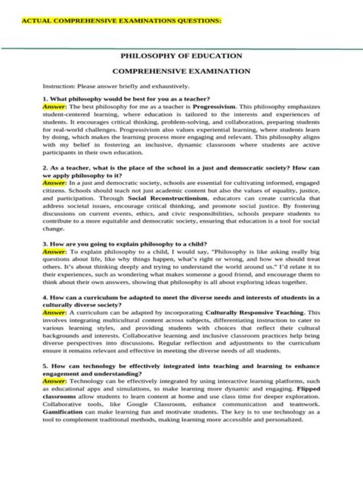 Philosophy of Education Questions and Answers: A Comprehensive PDF Guide