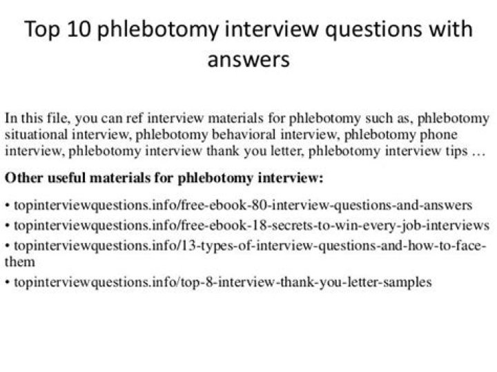Phlebotomy Interview Questions and Answers PDF: Essential Tips for Success