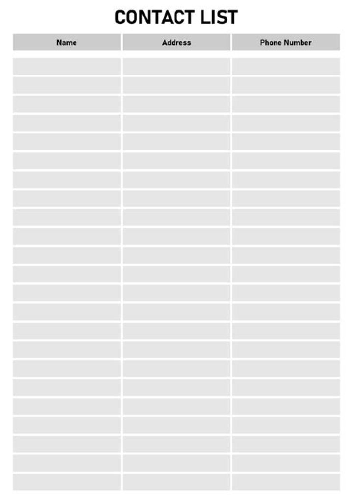Free Phone List Template PDF for Easy Contact Management