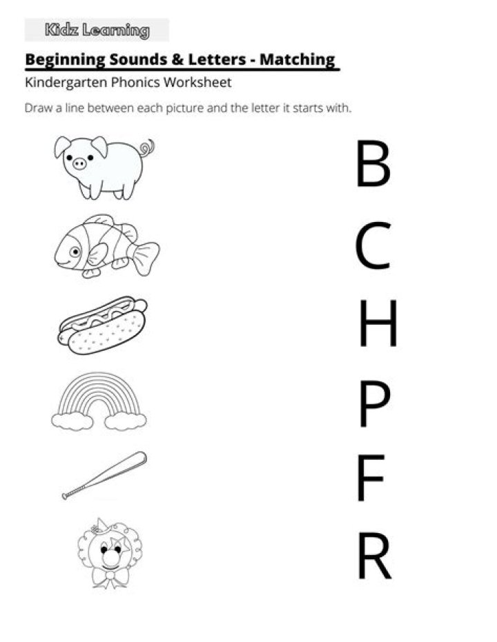 Free Phonics Beginning Sounds Worksheets for Kindergarten PDF