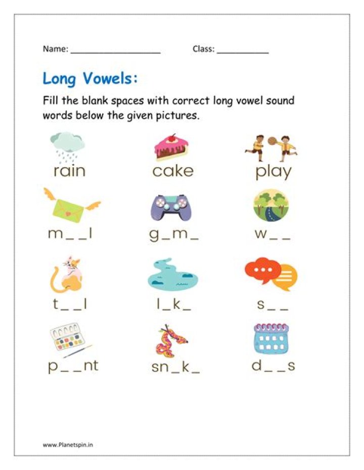 Phonics Long Vowels Worksheets PDF: Free Downloadable Practice Printables