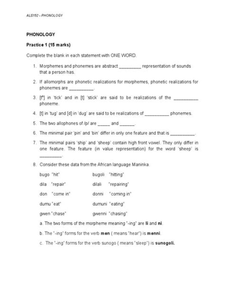 Phonology Questions and Answers PDF – Expert Study Guide