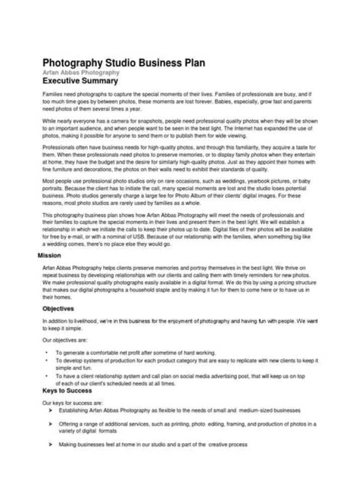 Photography Studio Business Plan PDF: Step-by-Step Guide