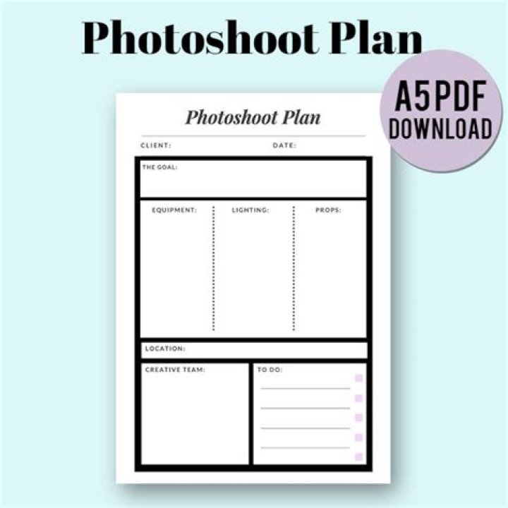 Photoshoot Planning Sheet PDF – Get Ready with Ease