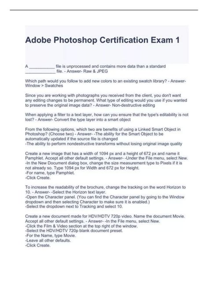 Photoshop Practical Exam Questions & Answers PDF: Master Real-World Editing Skills