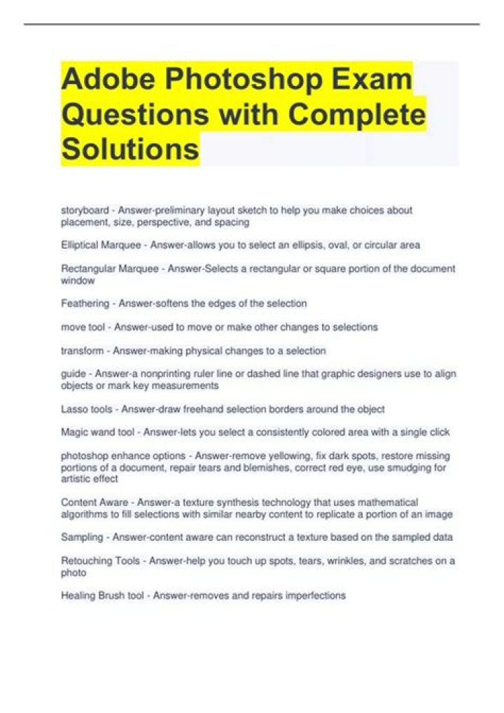 Photoshop Questions & Answers for Exam PDF – Master Your Skills