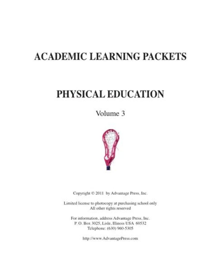 Physical Education Learning Packets Answer Key PDF with Solutions