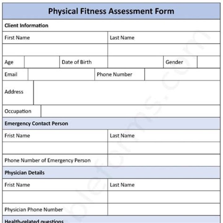 Free PDF Physical Fitness Assessment Test – Download Now