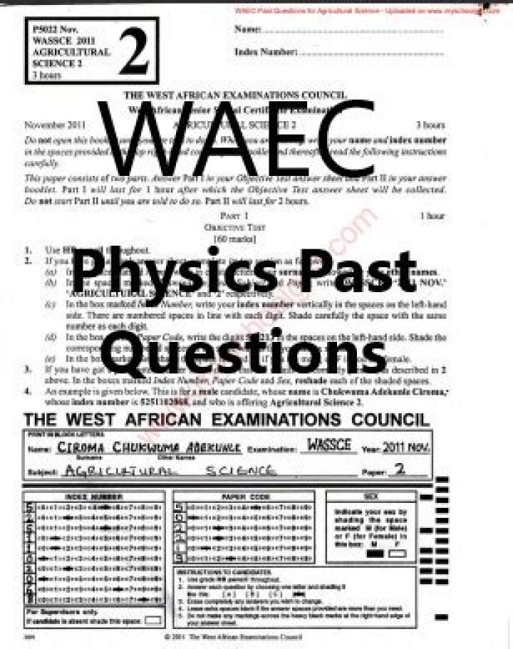 Physics WAEC Past Questions PDF – Download Exam Papers