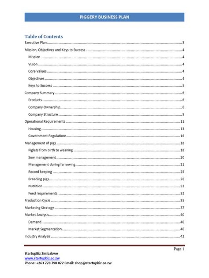Free Piggery Business Plan PDF – Download Now