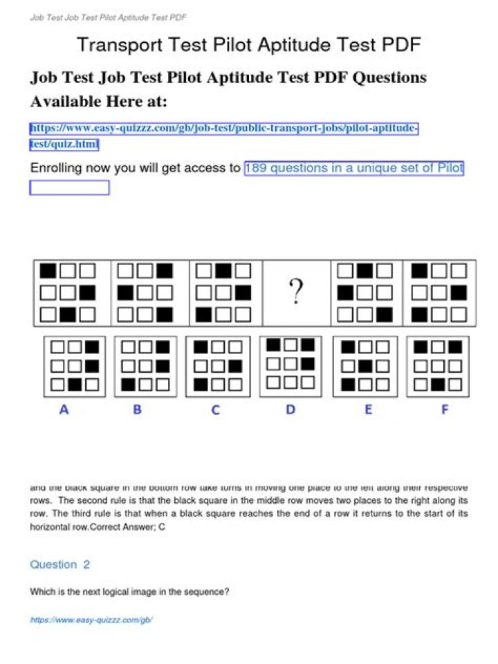 Pilot Aptitude Test Questions and Answers PDF Guide