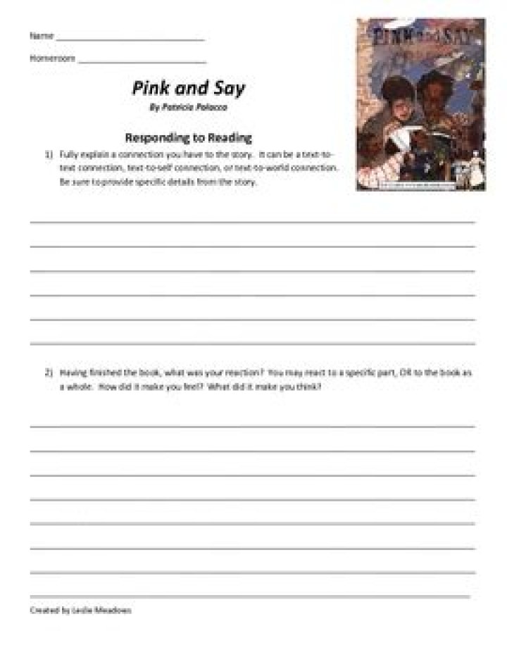 Pink and Say Worksheets PDF: Printable Activities for Kids