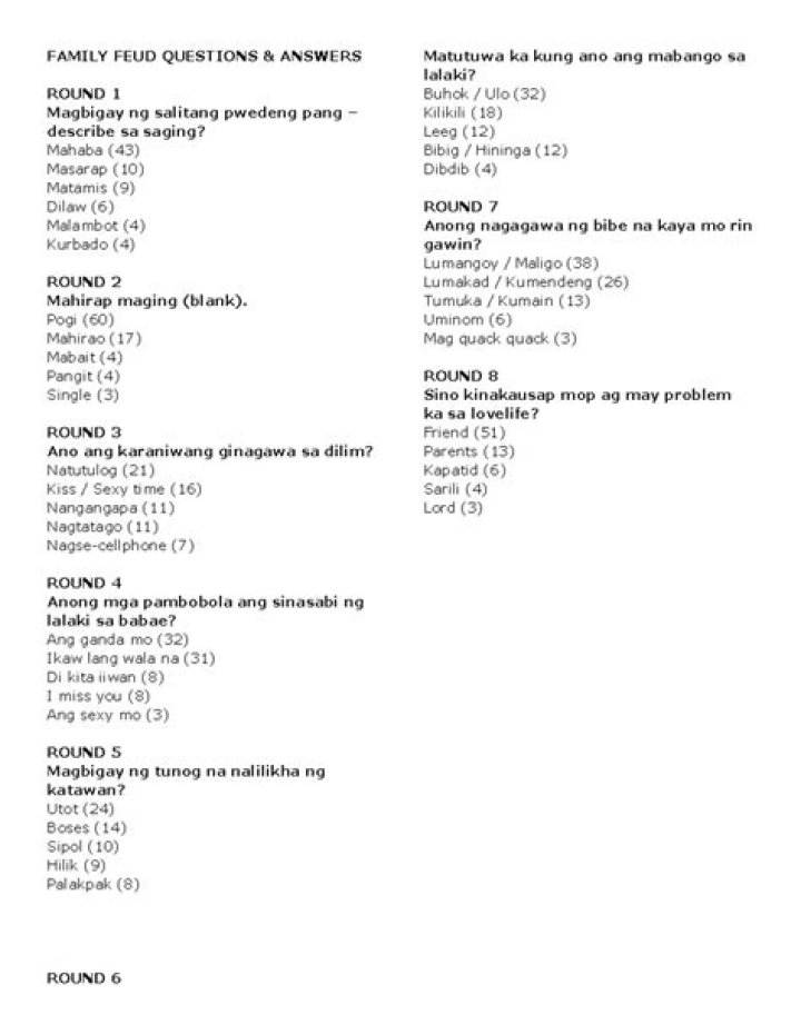 Pinoy Family Feud Questions & Answers PDF: Expert Answers